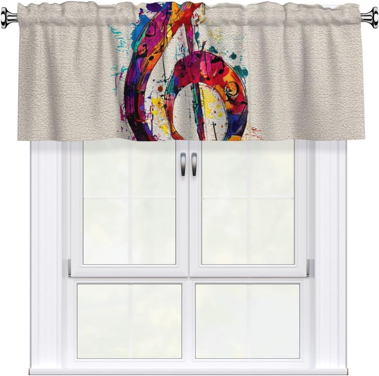 Valances for Windows Privacy Blackout Window Valance Candy Land Curtain Valance Window Topper for Living Room Thermal Insulated Curtain Topper Valances for Kitchen Cafe Bathroom Laundry