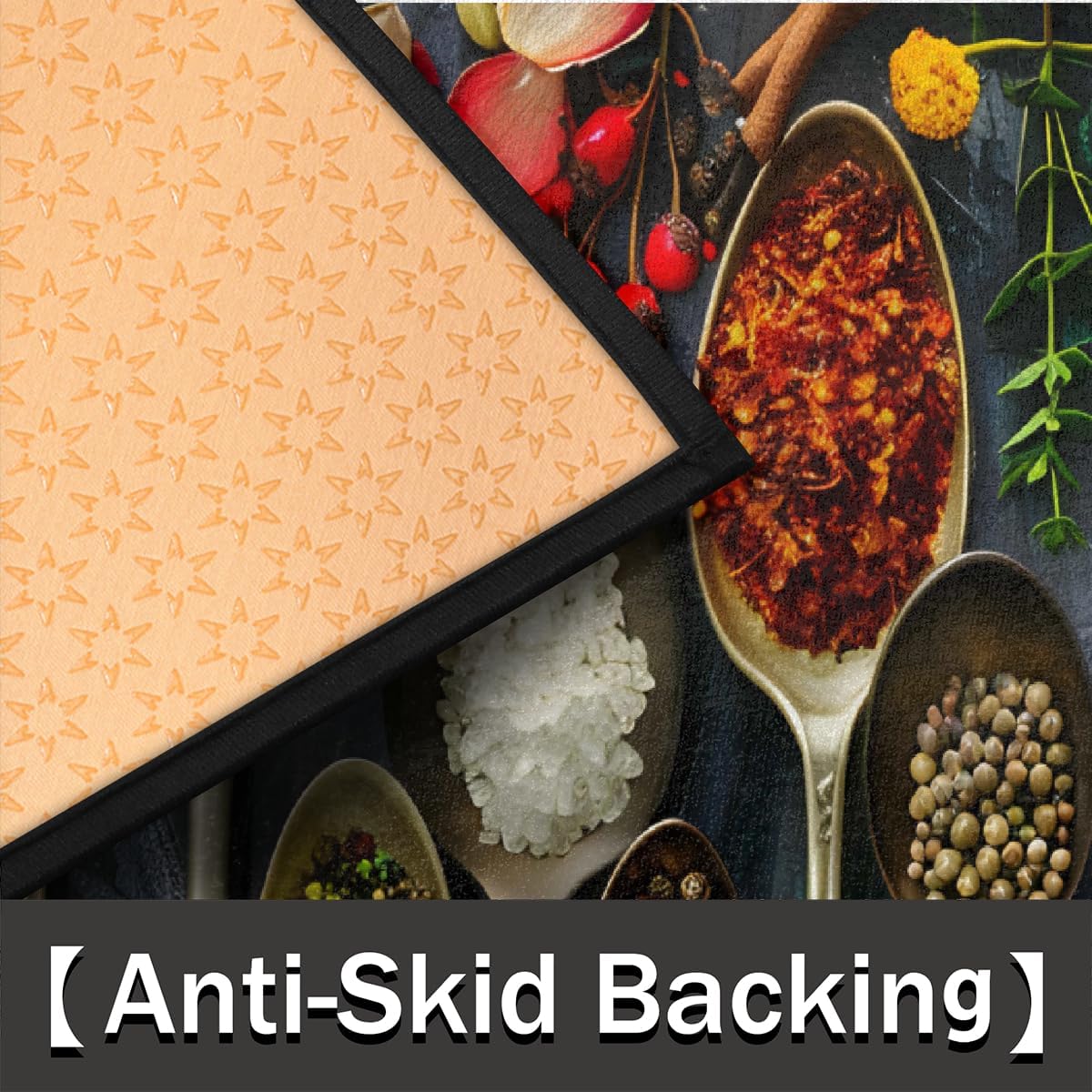 Half Round Doormat Non-Slip Washable Chili Kitchen Spoon Semi Circle Rug Soft Absorbent Half Moon Mat for Indoor Outdoor Entrance Kitchen Bathroom Sink Patio Welcome Fireplace Floor Rug