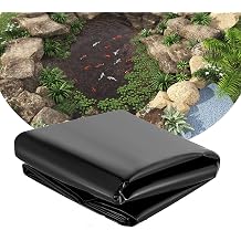 Pond Liner - Black HDPE Fish Ponds Liners - Long Lasting Heavy Duty Waterproof Membrane - for Aquaculture Swimming Pool Waterfalls Streams6.5x9.8ft