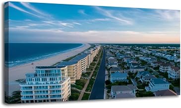 Canvas Wall Art Prints View looking south Sandbridge Virginia Beach Sunset Large Framed Wall Art Painting Artwork Poster Hanging Home Decor for Living Room Office Bathroom 30"x60"