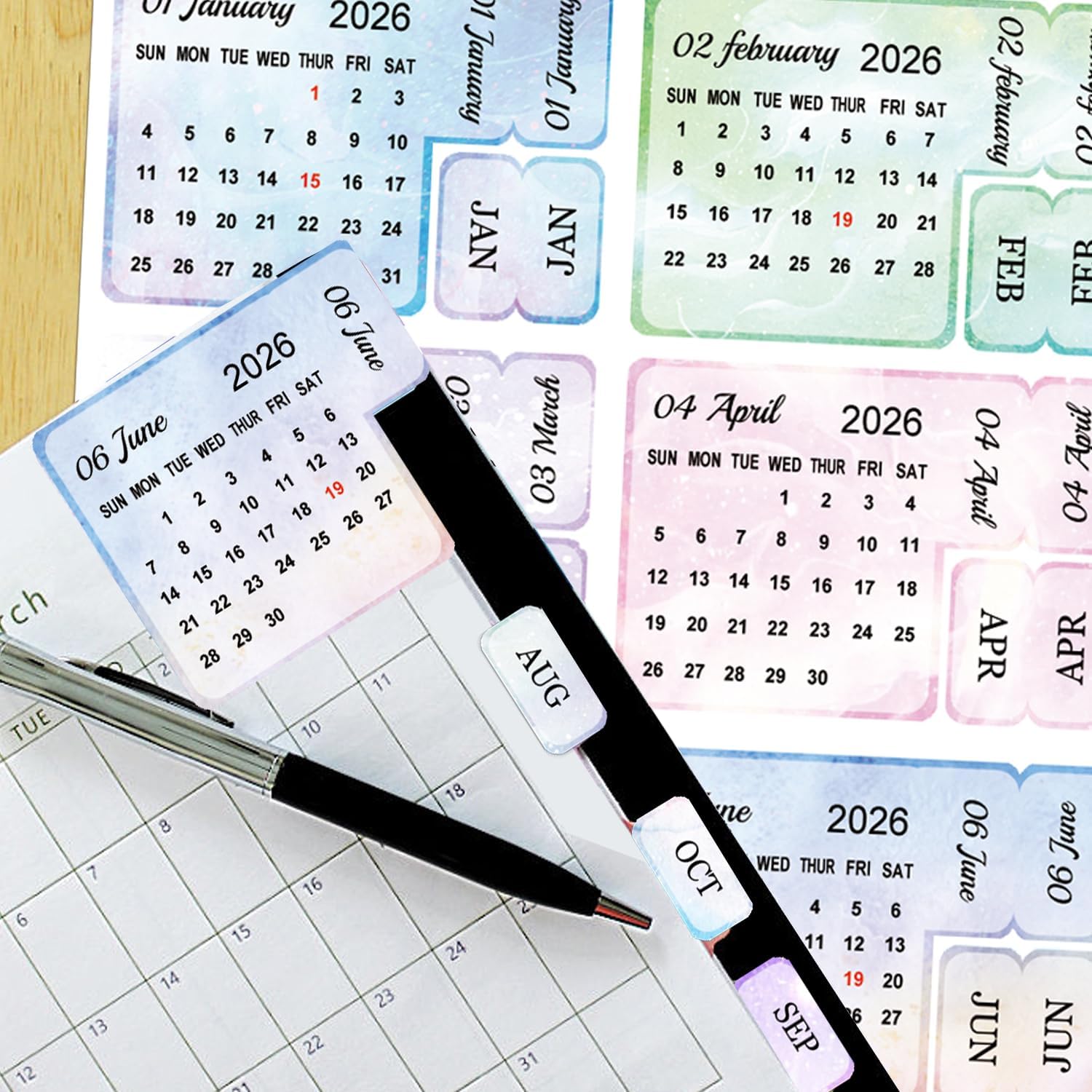 2026 Schedule Calendar Stickers 240 pcs in Three Designs image 5