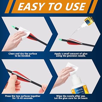 Fletching Glue 100g, Ultra Strong,Fast Setting & Durable Arrow Insert Glue