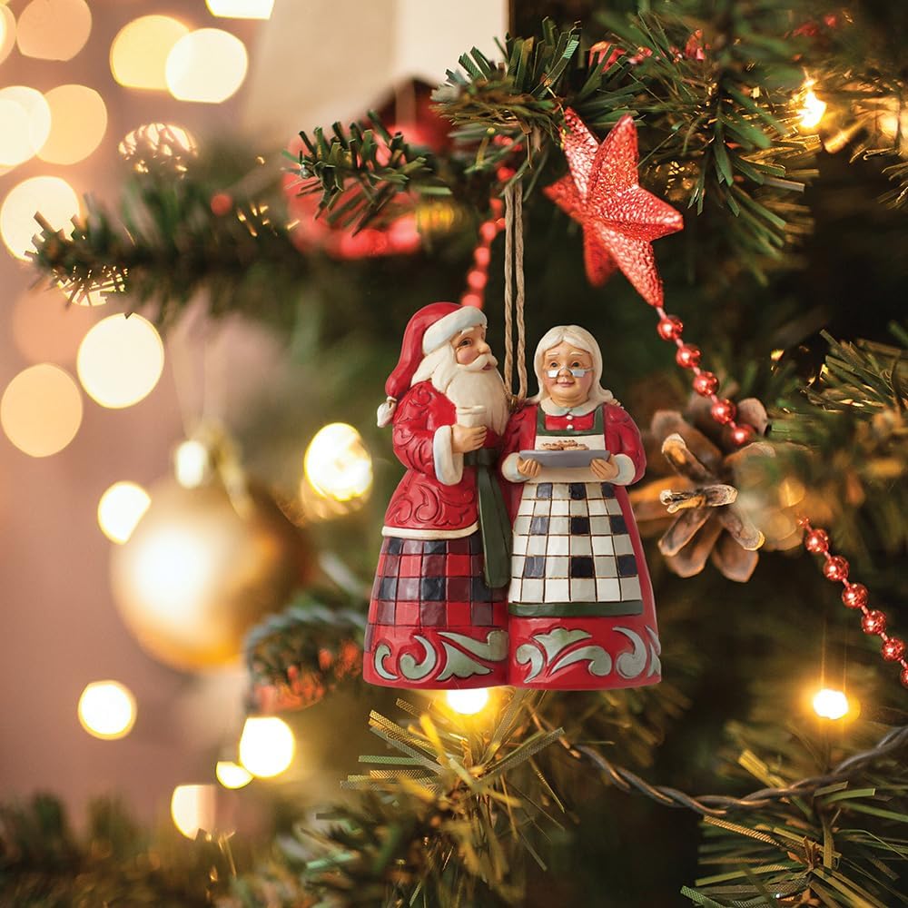 Enesco Jim Shore Heartwood Creek Highland Santa and Mrs. Claus Hanging Ornament, 3.82 Inch, Multicolor - Image 2