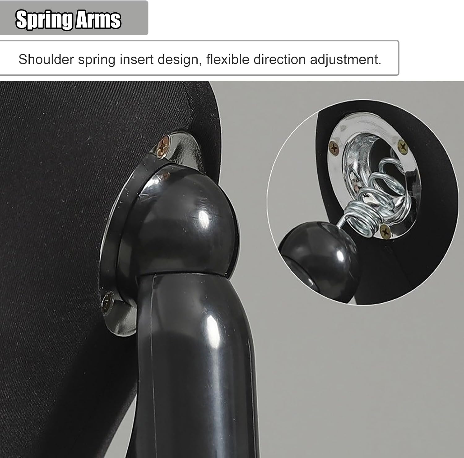 Sewing Mannequin Torso Female Mannequin Body Torso with Sturdy Iron Stand and Wooden Arms Adjustable Height Manikin Dress Form for Sizes S & M Black(One Color L)