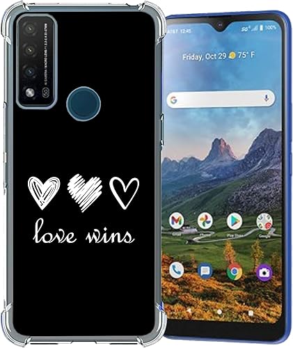 Funda delgada para Cricket Dream 5G  AT&T Radiant Max 5G  AT&T Fusion 5G, funda delgada de gel TPU de gel, estampado Love Wins negro, peso ligero,
