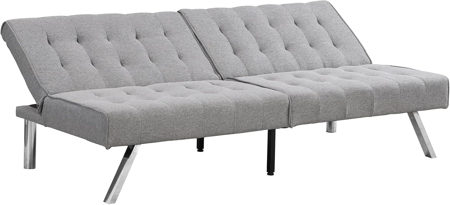 Wood Frame, Stainless Leg, FUTON, Sofa Bed Grey