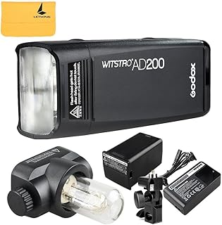 Godox AD200 200W 2.4G TTL Flash Strobe 1/8000s HSS Pocket Flash Monolight Light Double Head 200Ws with 2900mAh Lithium Battery Flash