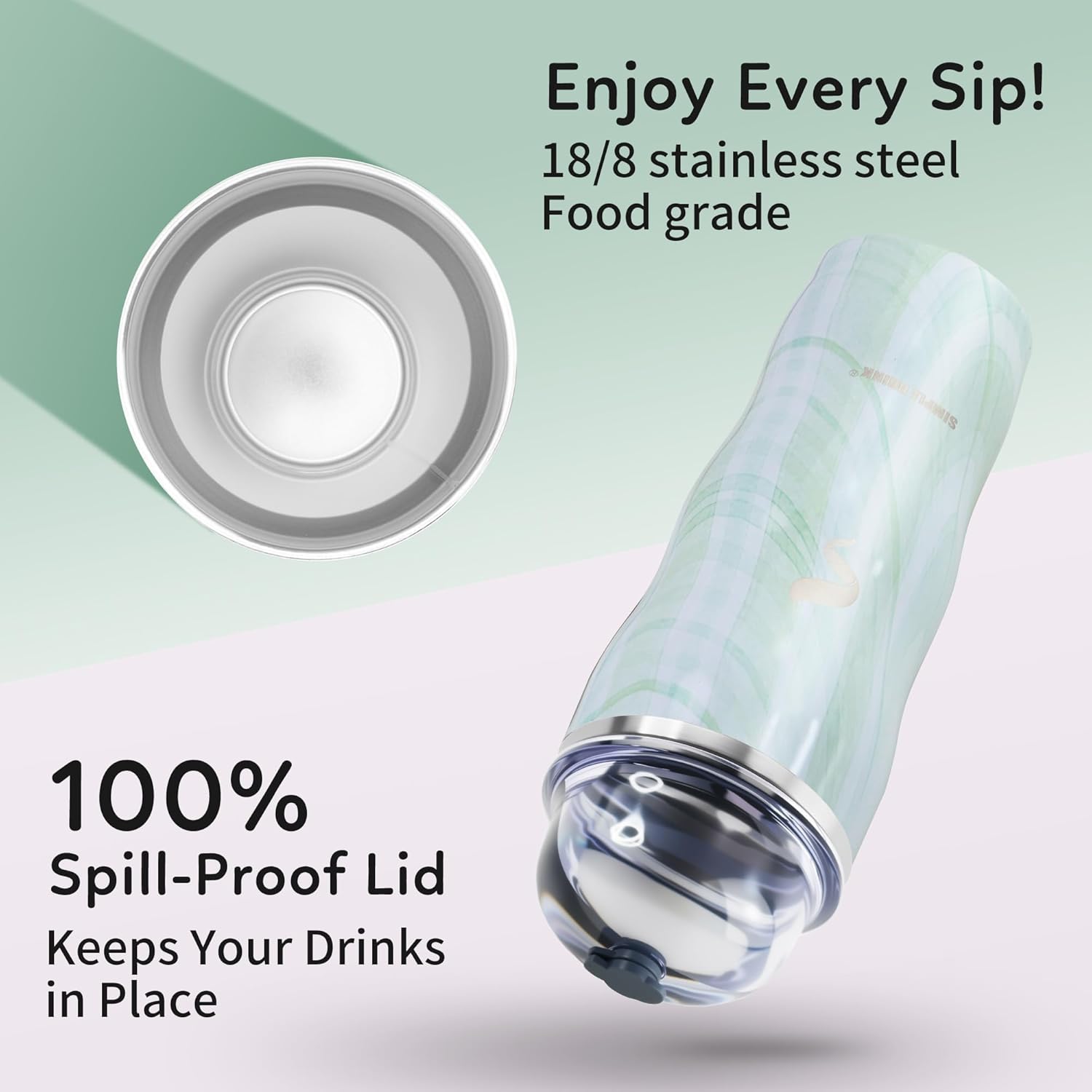 20Oz Insulated Tumbler With Straw And Lid, Stainless Steel Coffee Cup, Double Wall Vacuum Travel Mug,​​Spill proof Iced Coffee Tumbler,Outside Use, Jelly Green - Image 2