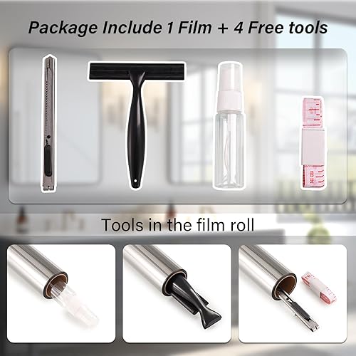 Miniatura 14 de Kromapolis Película de privacidad para ventana, cubierta de vinilo para vidrio, película decorativa de vitral, esmerilada para ventana, se adhiere