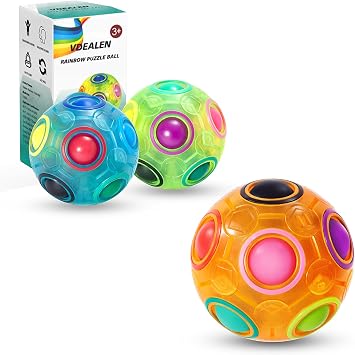 Vdealen Magic Rainbow Puzzle Ball, Fidget Ball Puzzle Brain Teaser Fidget Toy