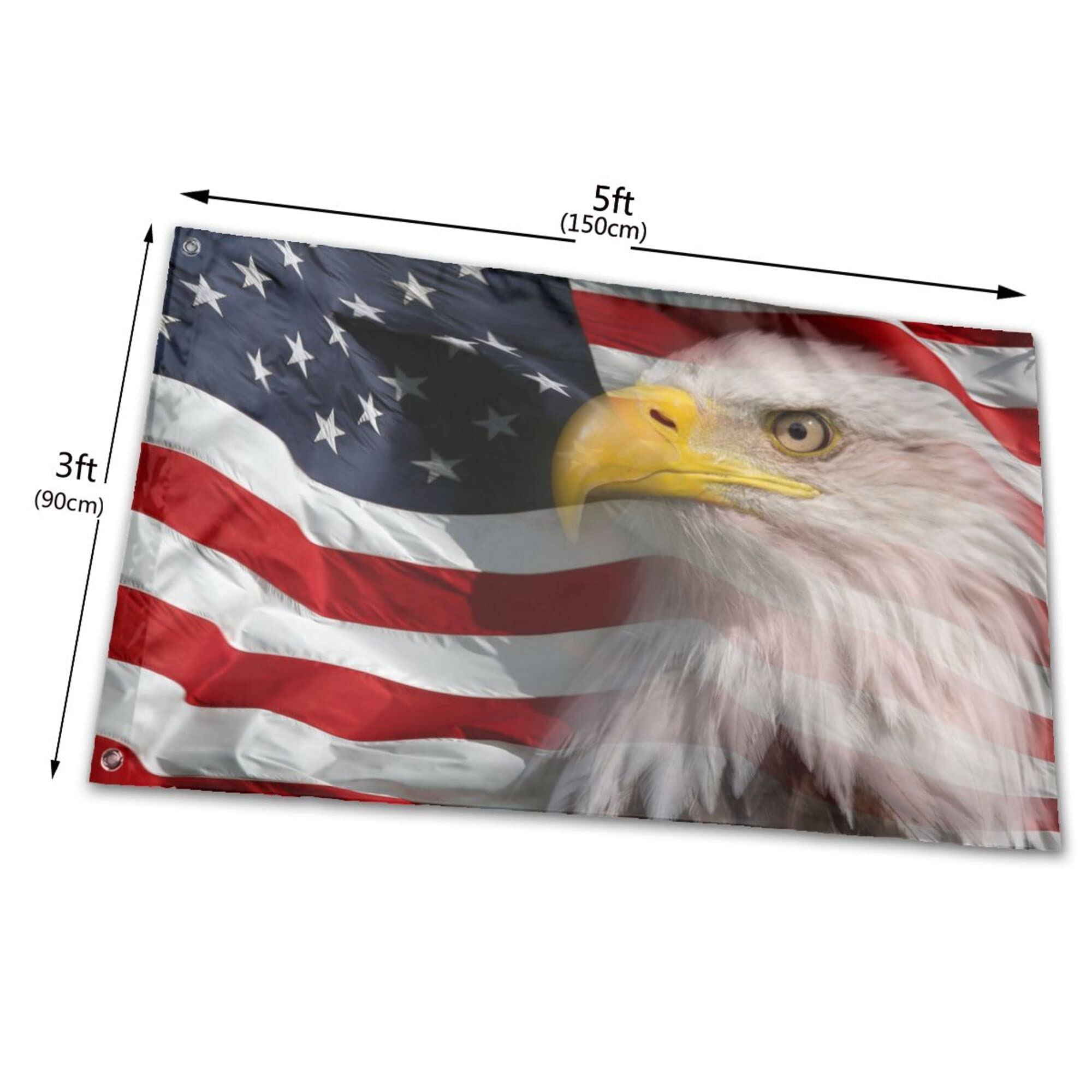 Patriotische Gartenflagge Zum 4. Juli – 30,5x45,7 Cm, Doppelseitig Bedruckt, Aquarell-Adler & US-Flagge – Wetterfest