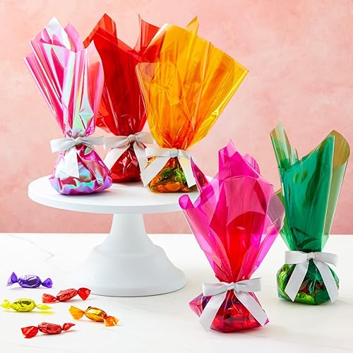 Miniatura 2 de Bright Creations 6 rollos de papel de celofán – Papel de regalo de color transparente para canastas, golosinas y manualidades (17 pulgadas x 10