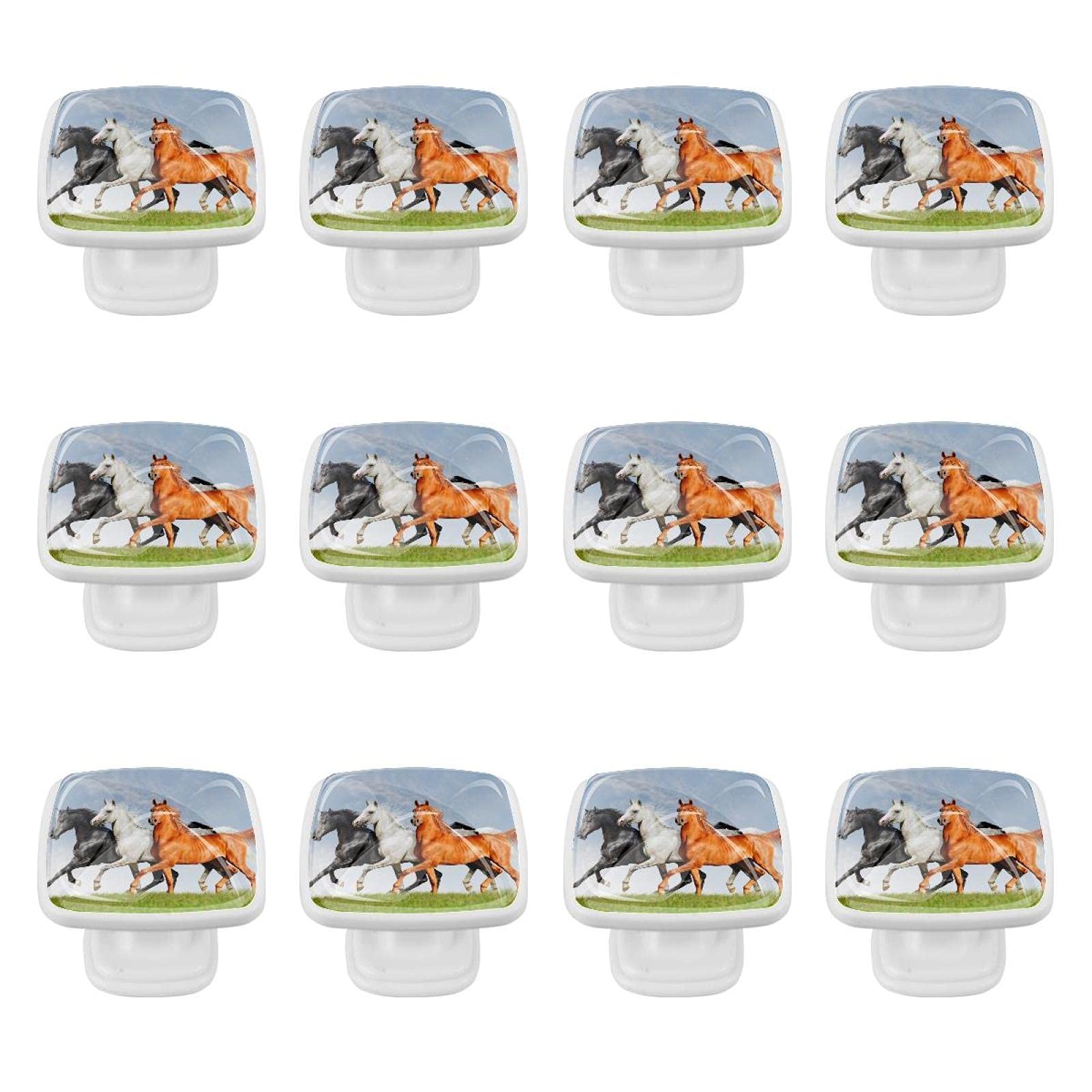 Poignée de tiroir cheval pour décorer la chambre d'enfant - 24 boutons