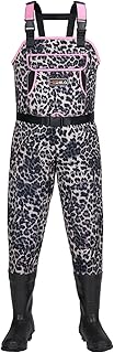 HISEA Neoprene Chest Waders Leopard Print Duck Hunting Waders for Women with Boots Waterproof Insulated Fishing Waders