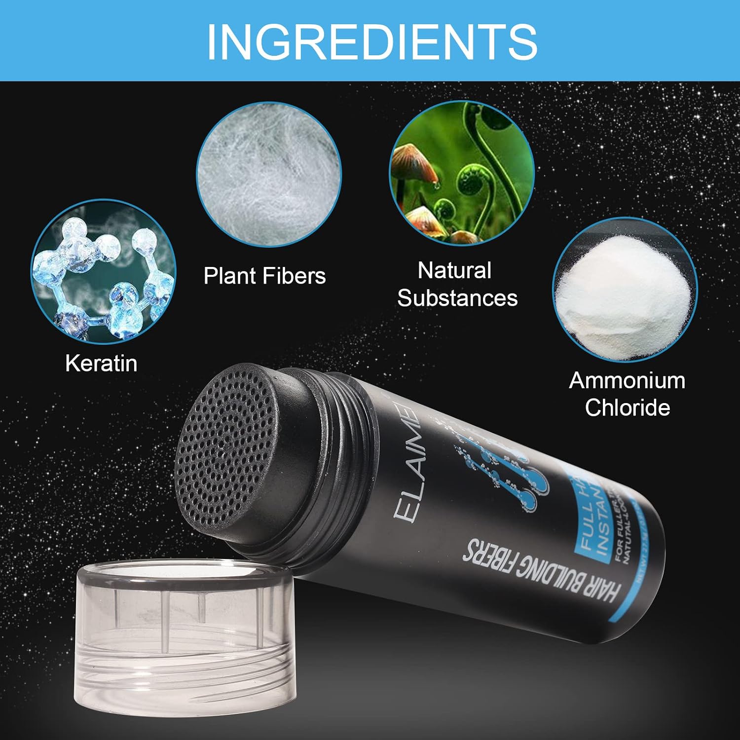 Using our hair fibers to make hair thicker, Natural Formula Hair Fiber, Conceals Hair Loss & Look Younger, Your Secret to Confidence! Designed for Men & Women (Black) (Dark brown)