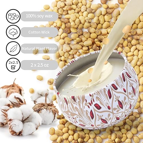 Miniatura 2 de Velas de aromaterapia para el hogar, paquete de 2 velas perfumadas de 2.5 onzas, velas florales naturales de cereza y vainilla, velas para aliviar