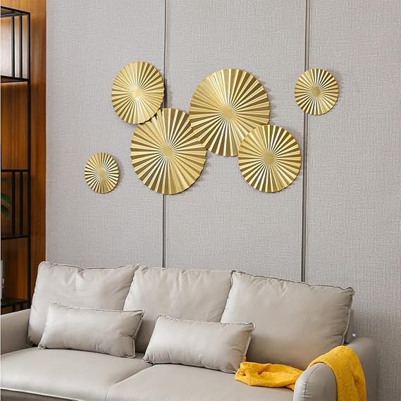 Amazon.com: BOTAOYIYI Gold Wall Art Set Of 6, Gold Wall Decor, Metal ...
