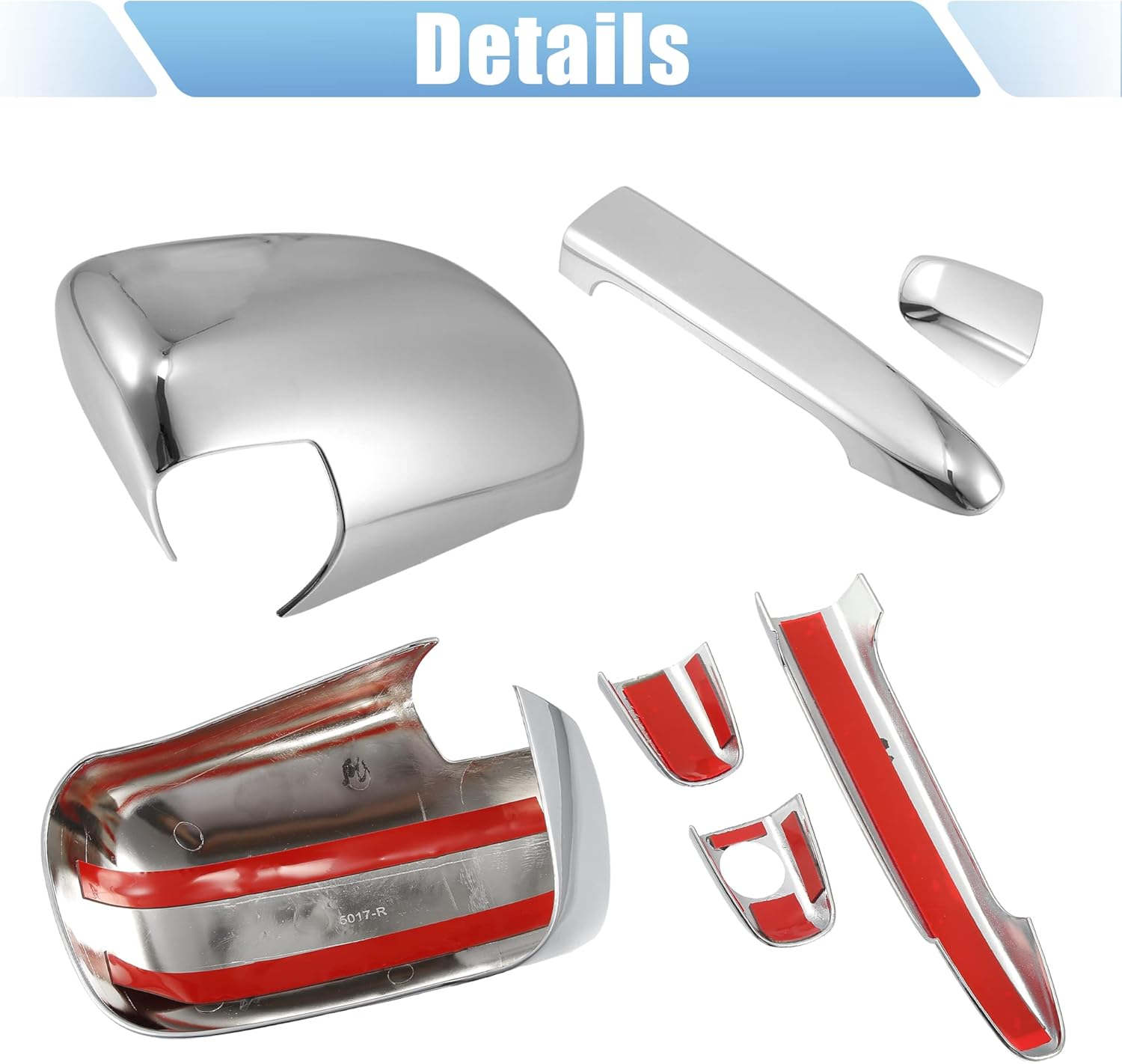 X AUTOHAUX 1 Set Car Exterior Chrome Plated Mirror Cover Door Handle Cover Cap Overlay for Toyota Tacoma 2005-2010
