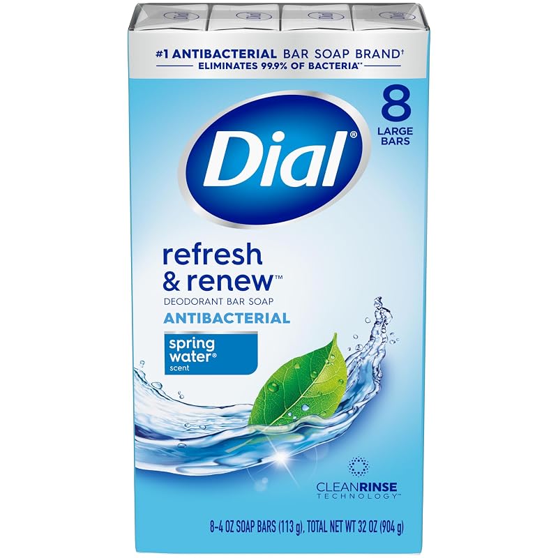 Sabonete em barra Dial Refresh & Renew Spring Water, 113 g, pacote com 32