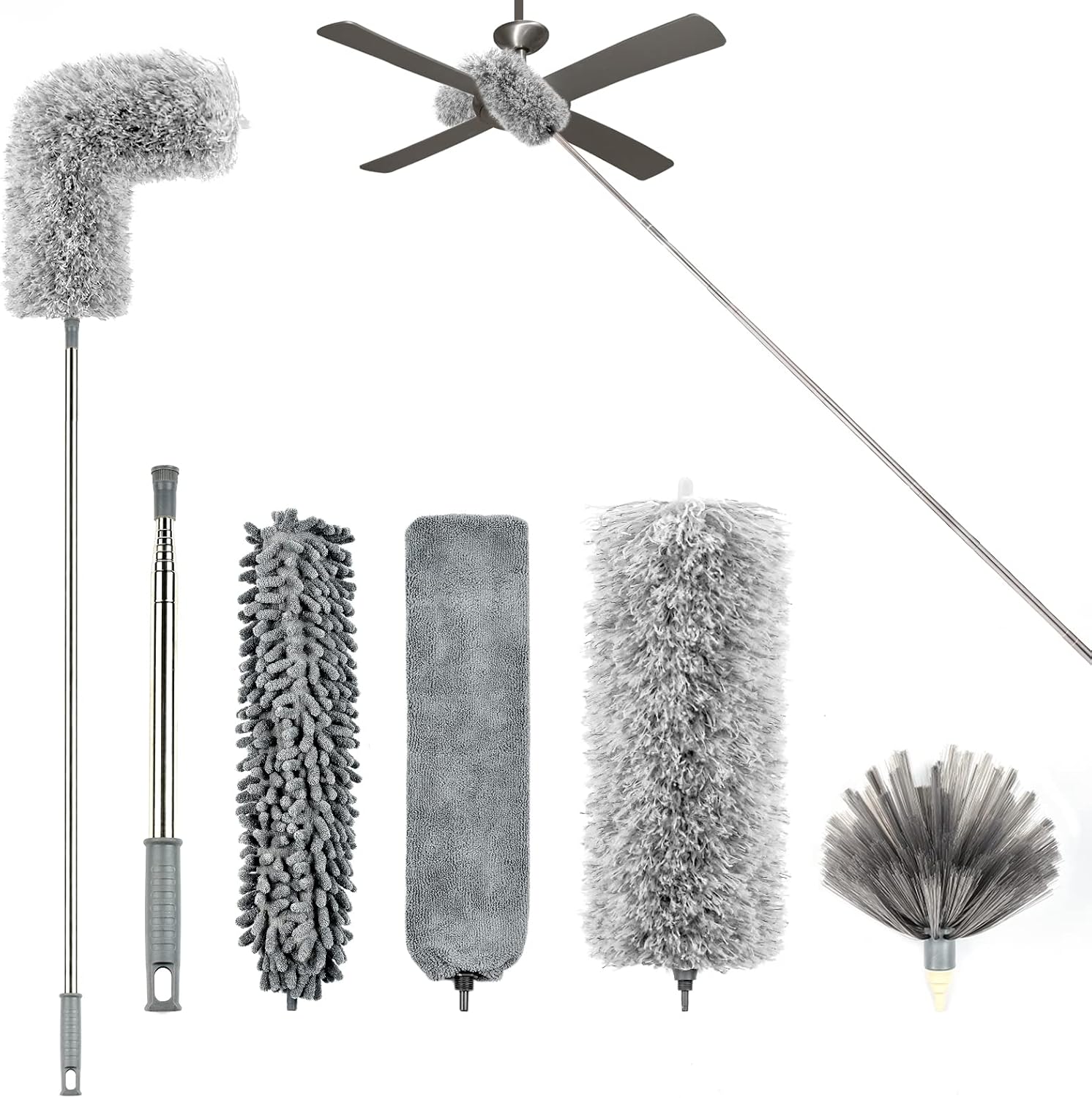 Microfiber Duster with Extension Pole(Thicker Stainless