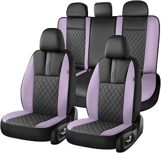 Coverado Car Seat Covers Full Set, Automotive Leather Seat Covers for Car,Universal Fit Front Back Seat Cover, Non-Slip Waterproof Breathable Car Seat Protector
