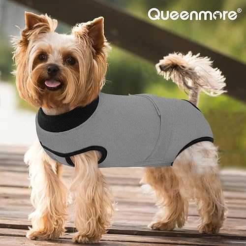 Miniatura 7 de Queenmore Traje de recuperación para perros y gatos después de la cirugía, traje de recuperación quirúrgica para perros, mameluco, antilamer, para