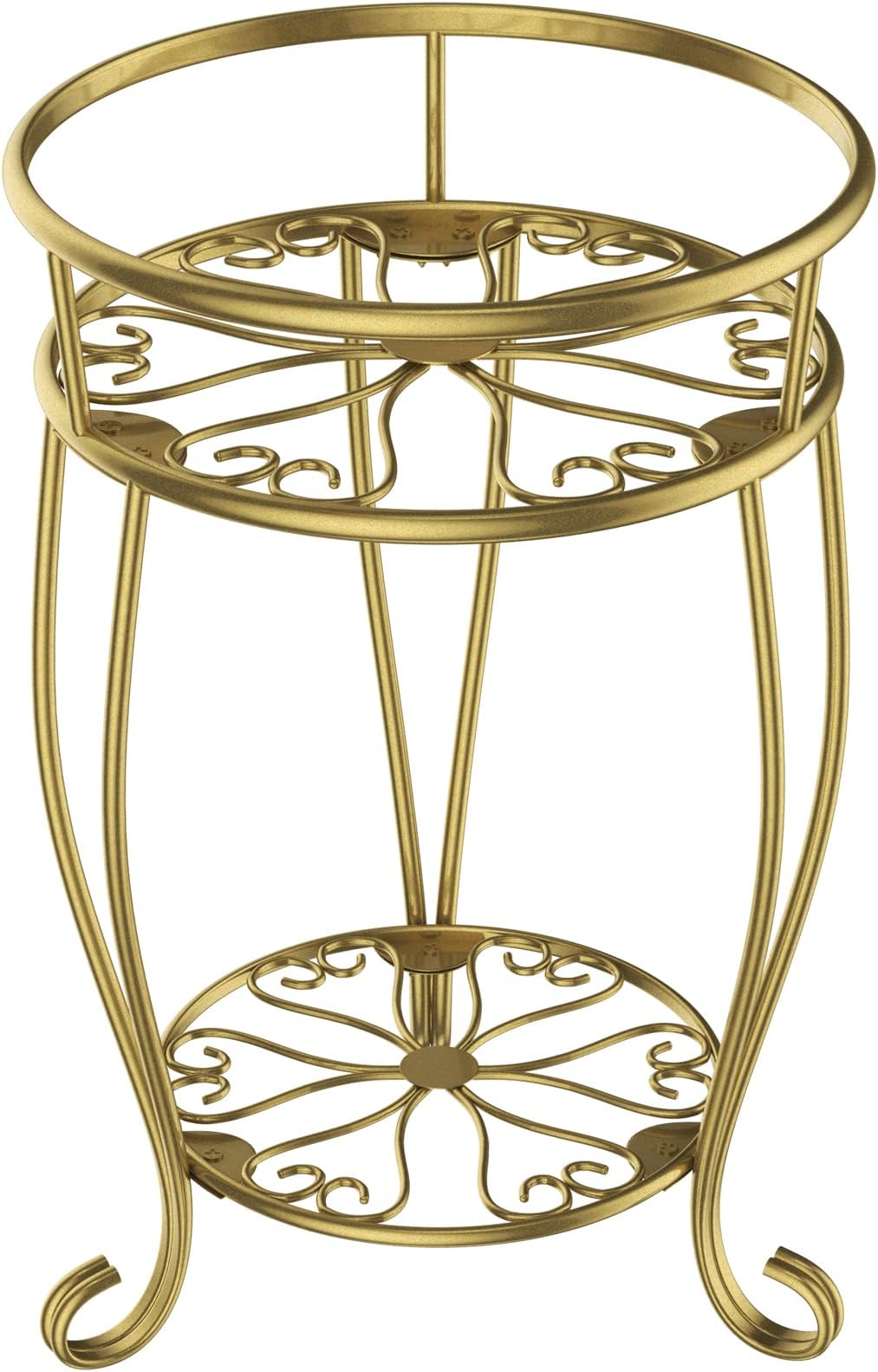 Plant Stands, Gold Plant Stand, 10 Inch Round Heavy Duty