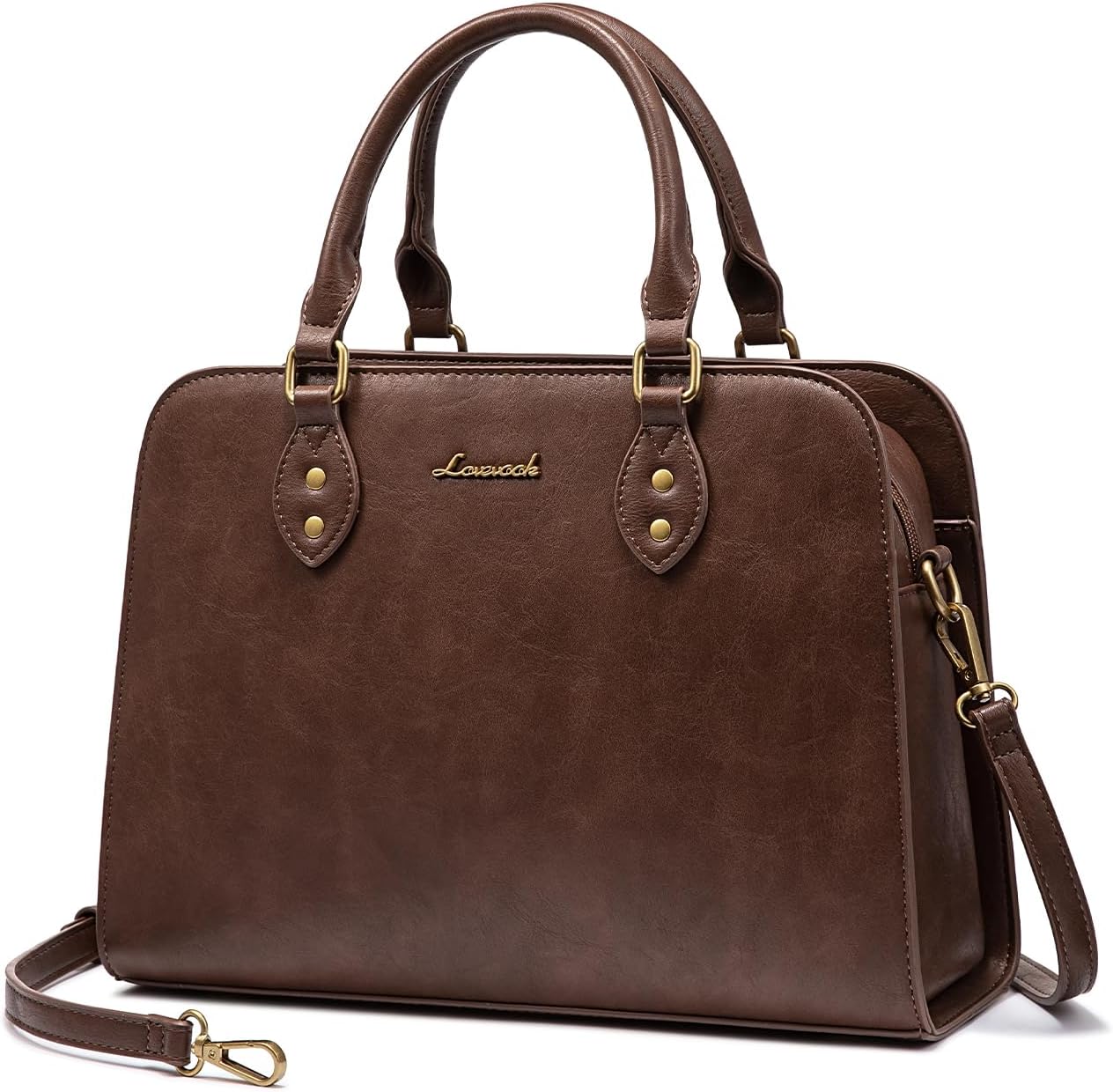 LOVEVOOK Purses and Handbags for Women, Vintage-Style Leather Top Handle Shoulder Bag Satchel Tote Crossbody Purse for Ladies