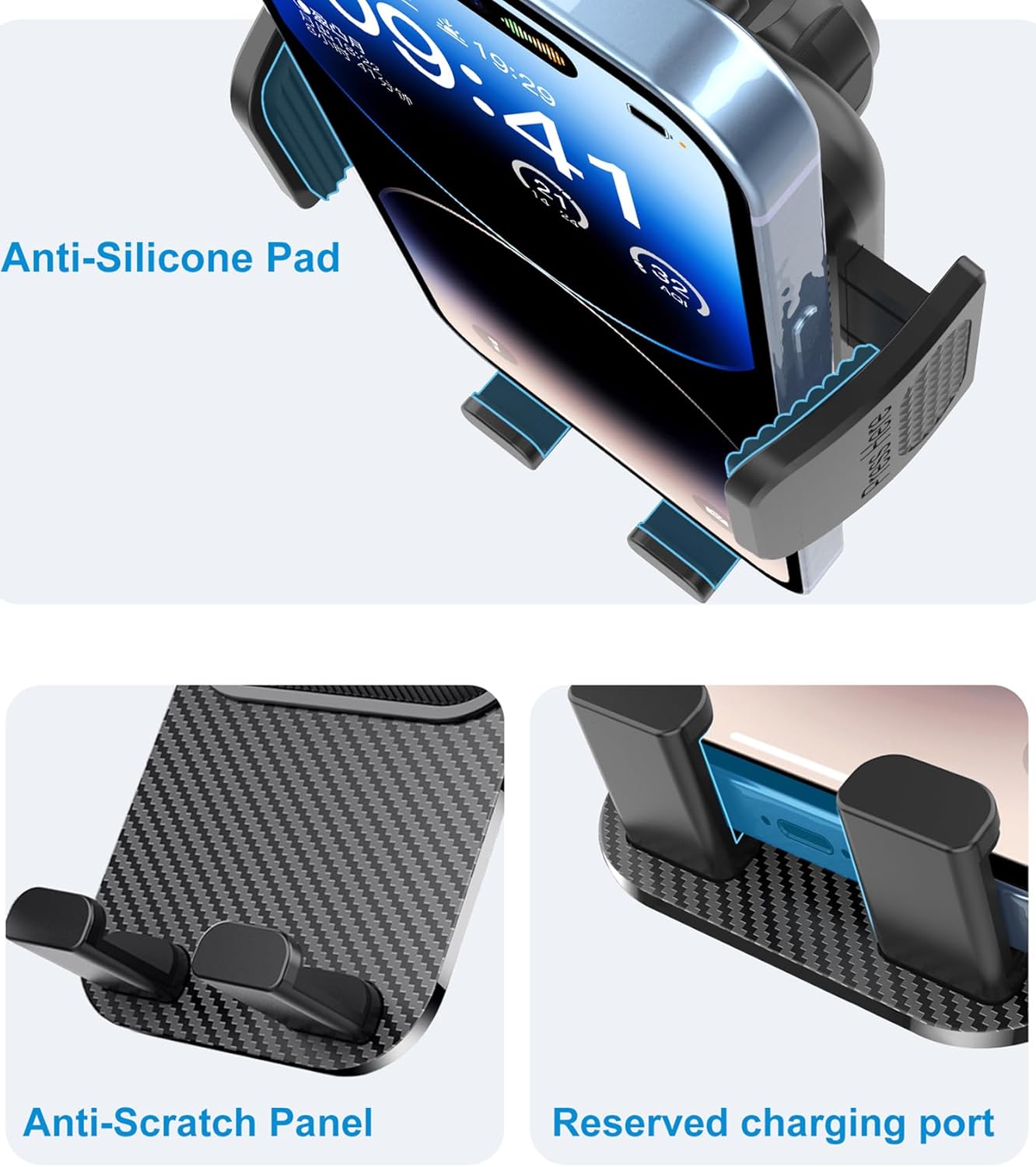 Car Phone Holder for Nissan Armada 2021 2022 2023 2024 Accessories 12.3 Inch Screen Fixed Clip Cell Phone Mount Hands-Free 360 Degree Rotation