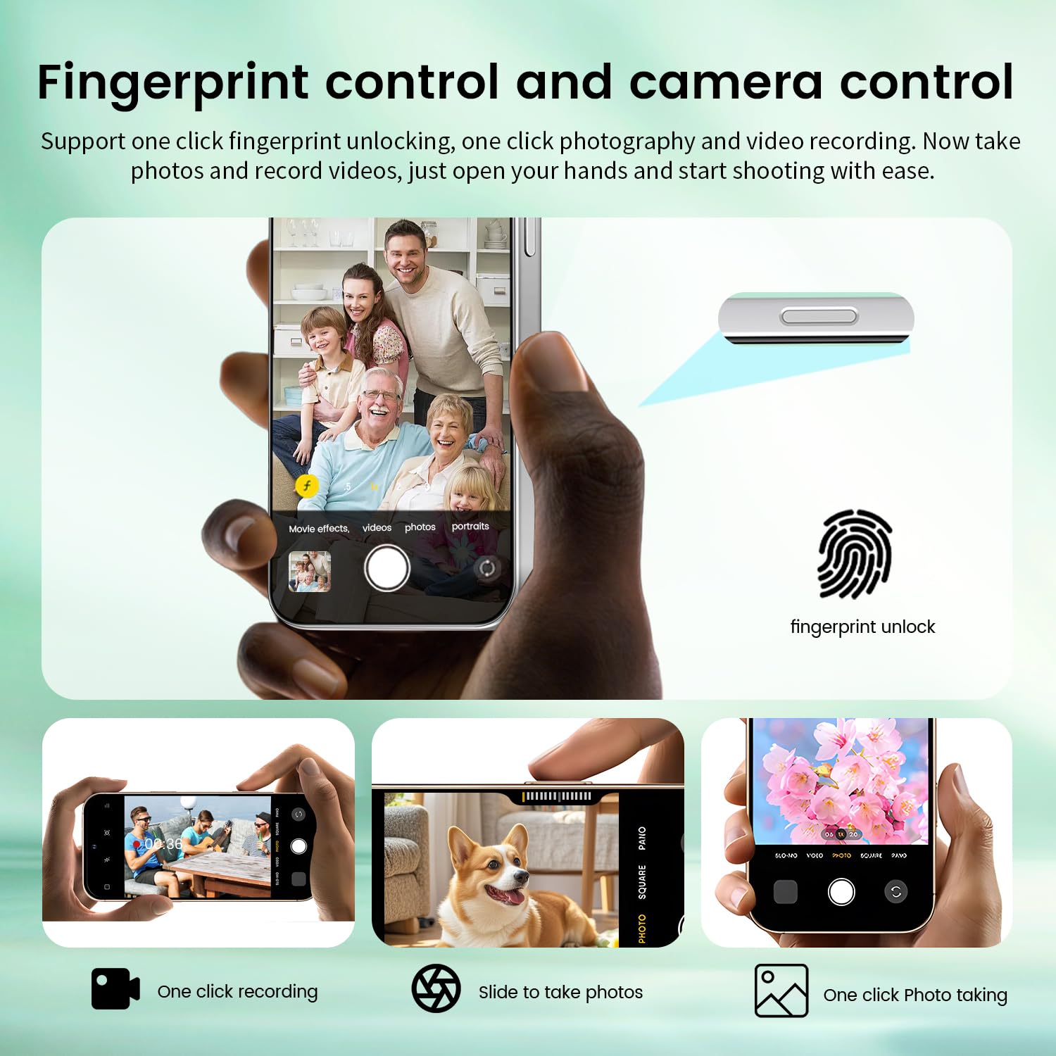 WWT 16PROMA X 12+512GB Smartphone Unlocked Cell Phone,6.99" HD Screen Android 14 Battery 7000mAh Unlocked Phone,Face ID/Fingerprint Button Unlock/Photos/Dual SIM/5G/GPS (Green)