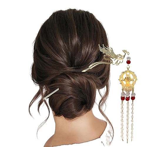 Farol luz horquilla para el cabello, accesorios para el cabello, borla en espiral, horquilla de pelo antiguo para las mujeres #01