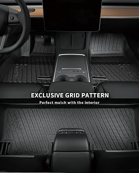 JOWUA All-Weather Floor Liners for Model 3 2023-2017 with Tissue Box Bundle