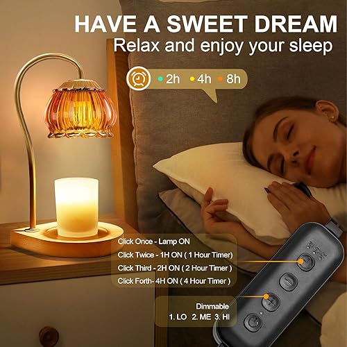 Miniatura 3 de Lámpara calentadora de velas con temporizador, calentador eléctrico regulable de velas, portavelas de fragancia para decoración del hogar, regalo
