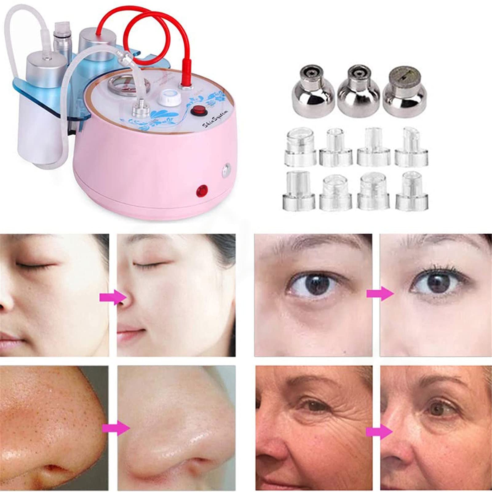 Machine De Dermabrasion Diamantée 2 En 1, Petite Bulle Machine De Microdermabrasion Au Diamant Rajeunissement De La Peau Machine De Beauté De Resserrement De La Peau De Lifting
