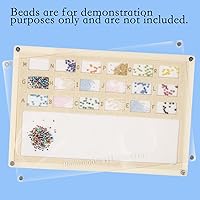 Vista 6 de Svartur Tapete de cuentas de acrílico con tapa, bandeja de cuentas de semillas de base sólida con alfombrilla de cuentas de fieltro integrada