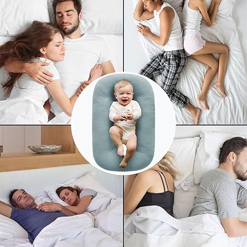 Miniatura 9 de Tumbona de bebé para recién nacidos, nido de bebé suave y cojín de suelo, almohadillas cambiadoras de pañales portátiles para niños y niñas de 0 a