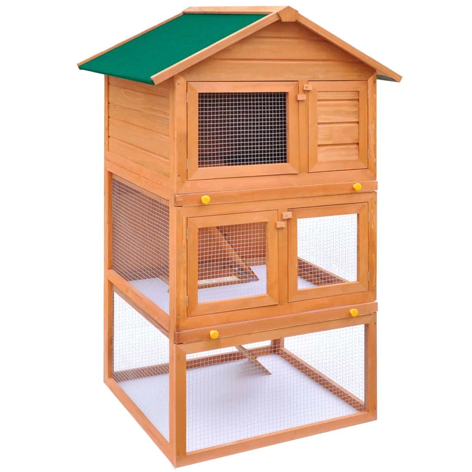 BaraSh Kaninchenstall Kleintierhaus Hasenstall 3 Ebenen Holz Zwergkaninchen KäFig Kaninchen Haus