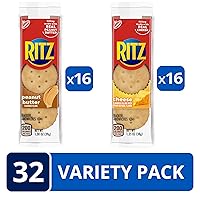 Vista 3 de RITZ Galletas para sándwiches de mantequilla de maní y queso, paquete variado de galletas para sándwiches, 32 paquetes de sándwiches.