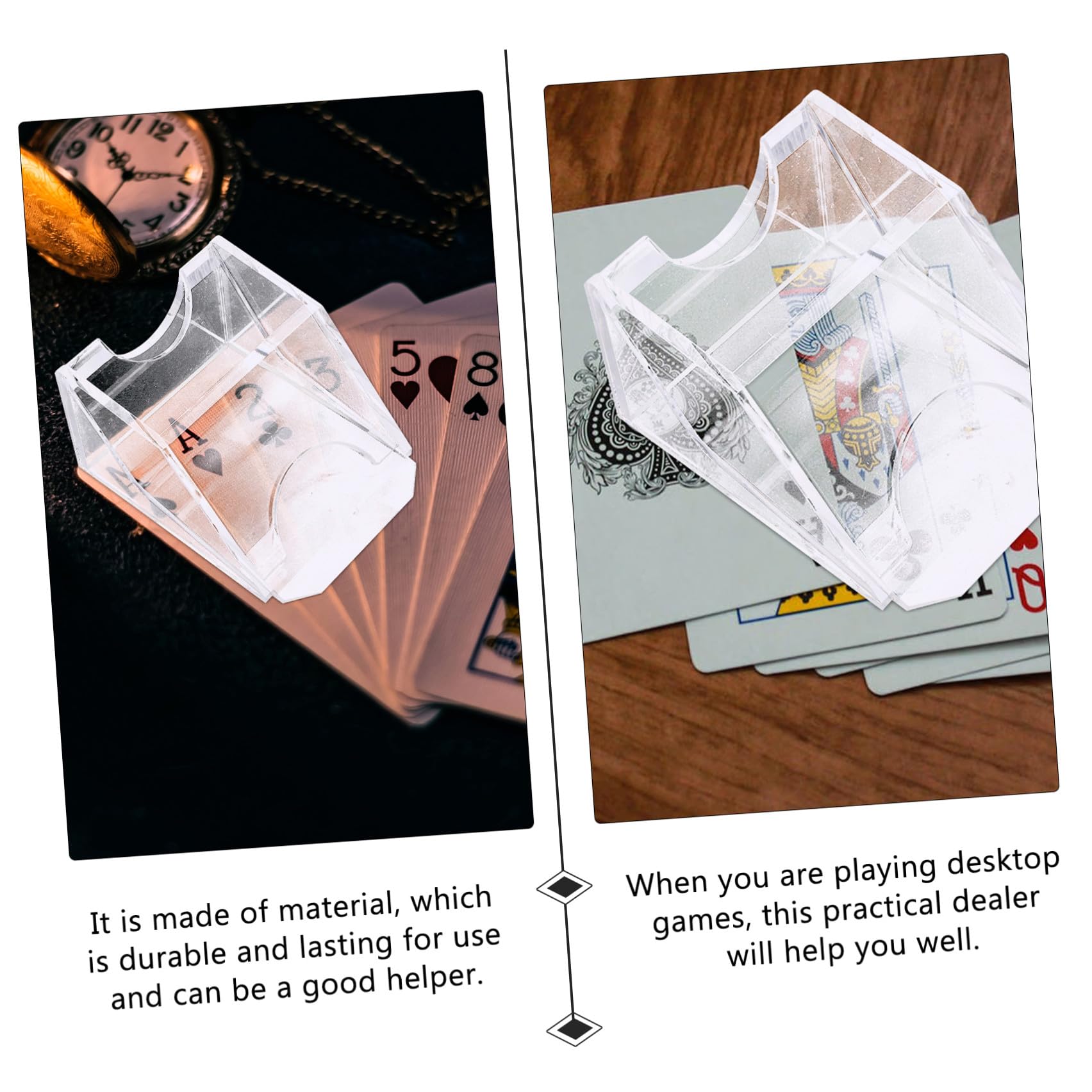 Repartidor de Cartas Acrílico y Diseño Resistente Bordes Redondeados para Juegos de Mesa para Partidas de Póker y Blackjack
