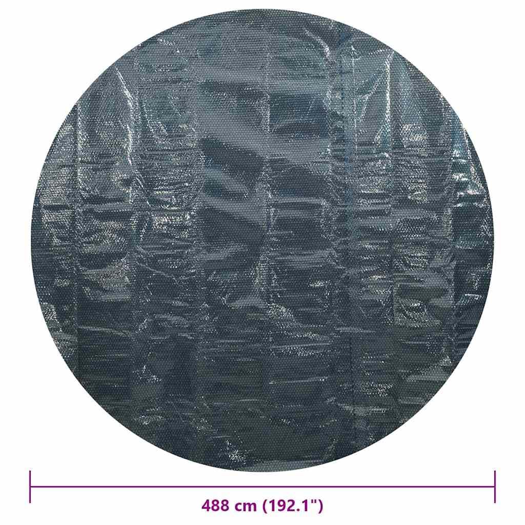 Tomostar Bâche Solaire de Piscine, Bâche à Bulle Couverture Film Solaire Piscine Ronde Flottant PE 488 cm Noir et Bleu