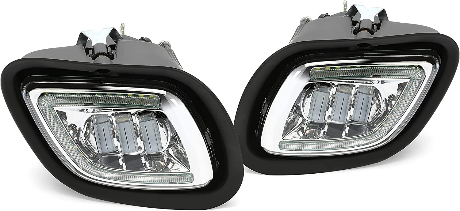 KUAFU Full LED Fog Lights Compatible with 2008-2017 Freightliner Cascadia Fog Lamps Pair Replacement for A06-51909-000 A06-51909-001
