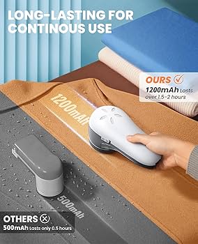 Bobble Remover For Clothes, Fabric Shaver Rechargeable, Electric Lint Remover With LED Display, 3 Speeds, 6-Leaf Blades, Defuzzer Fluff Remover