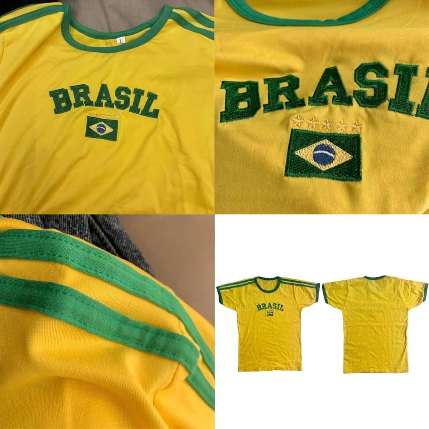Vintage Graphic Baby Tees for Women Brazil Shirt Y2k Tops Mexico Crop Jersey 2000s Summer Going Out Tops - Image 4