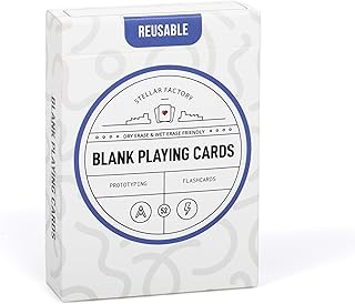 Stellar Factory Premium Reusable Blank Playing Cards - Dry Erase & Wet Erase - Game Design, Prototyping, and Flashcards (1 Count)