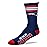 For Bare Feet NFL Youth 4 Stripe Deuce Crew Sock, New England Patriots, One Size