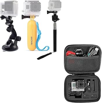 Selfie Stick Suction Cup Mount Floating Handle Grip Small Carrying Case Compatible with Gopro Hero 13 12 11 10 9 8/AKASO EK7000/Brave 4/Brave 7 LE/DJI Osmo Action 5 pro/ODDV
