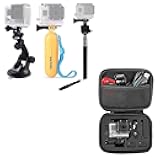 Selfie Stick Suction Cup Mount Floating Handle Grip Small Carrying Case Compatible with Gopro Hero 13 12 11 10 9 8/AKASO EK7000/Brave 4/Brave 7 LE/DJI Osmo Action 5 pro/ODDV