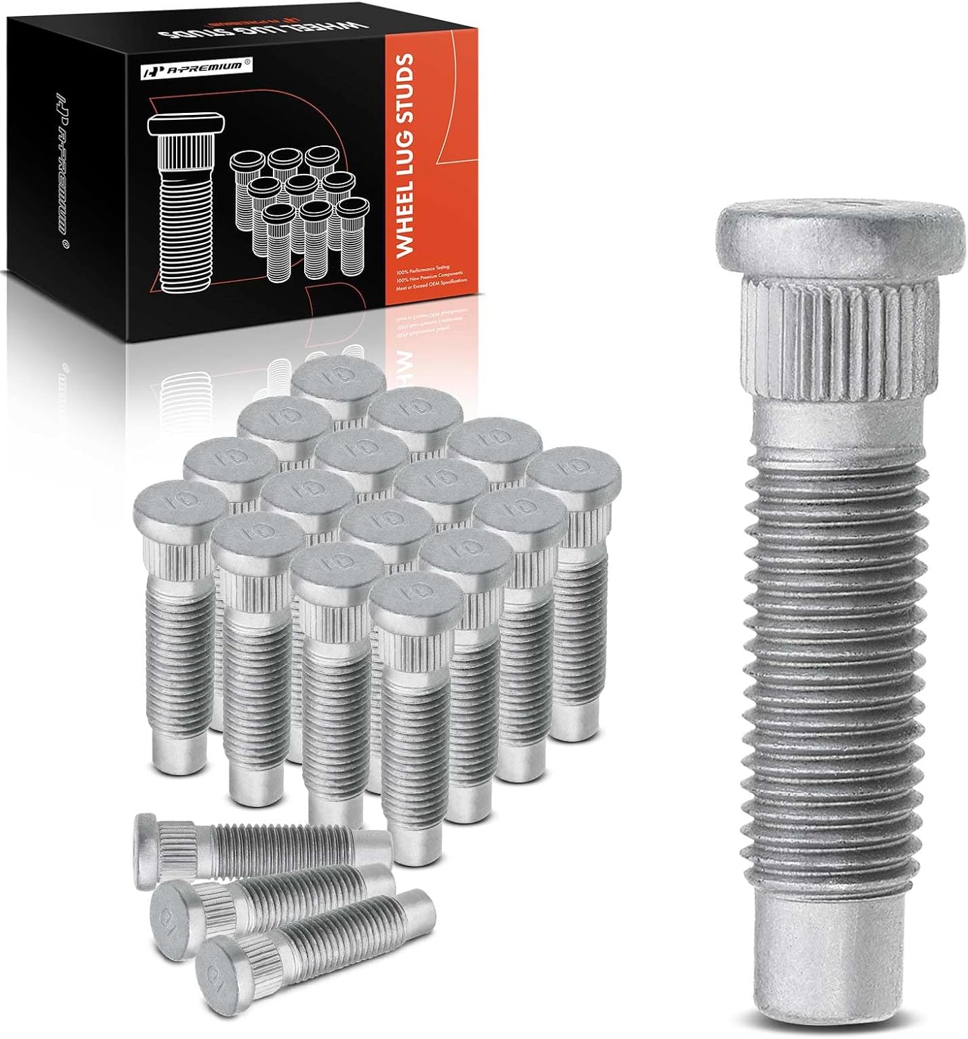 A-Premium M12-1.50 Wheel Studs Compatible with Chevrolet Equinox Malibu Impala Monte Carlo S10 GMC Envoy Cadillac Buick Front and Rear Side 20-PC Set
