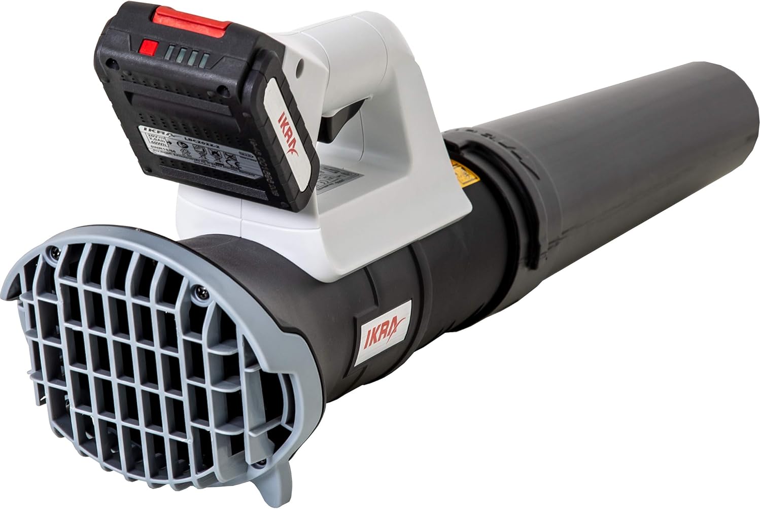 IKRA ICB 20 leaf blower with battery inserted