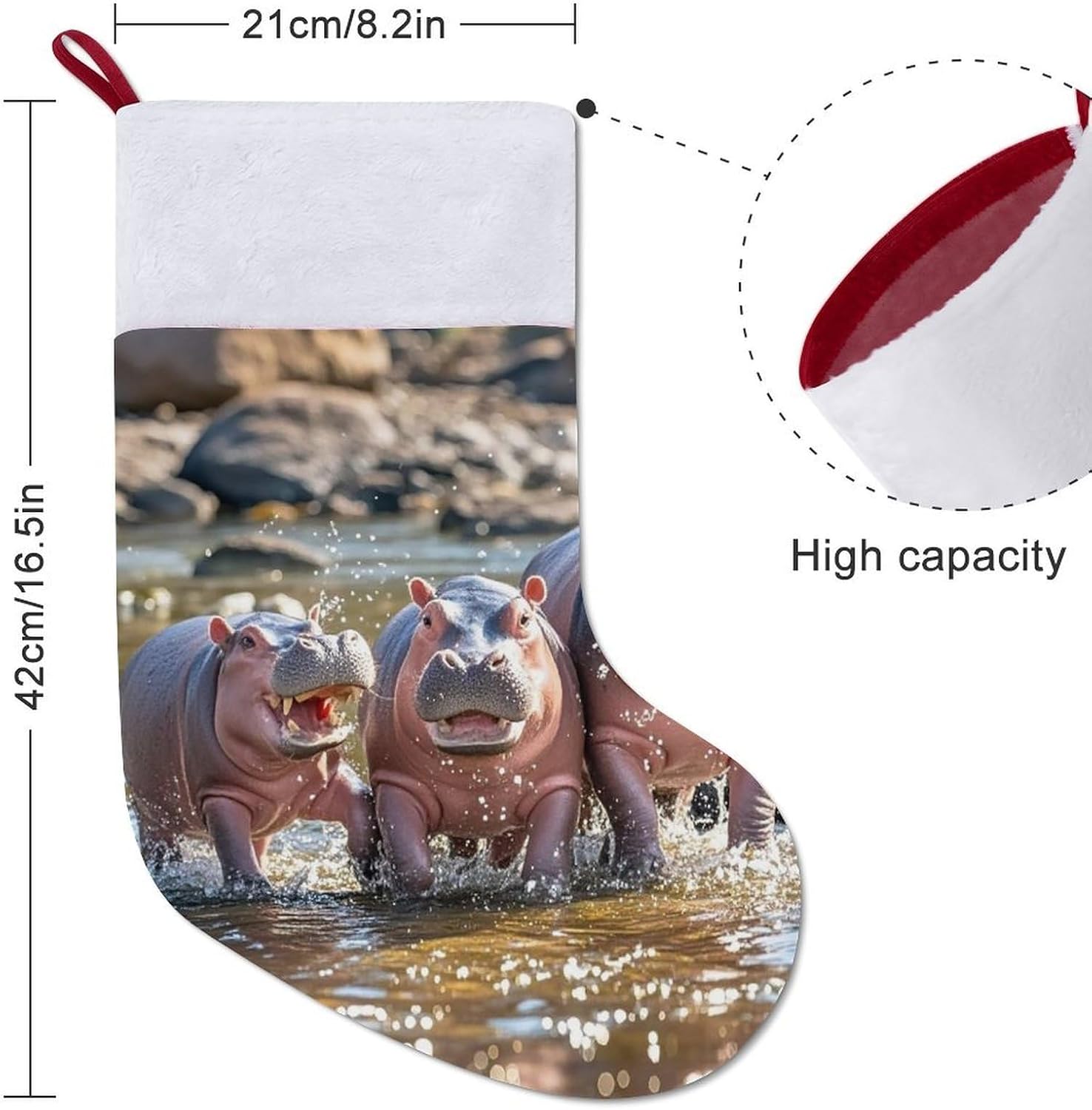 Baby Hippos Christmas Stockings Christmas Socks image 2